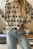 Parchment Geometric Heart Print Sweater