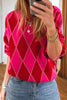 Red & Pink Rombus Sweater