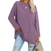 Cotton basic R-neck long sleeve t-shirt base oversized tee
