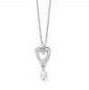 Cascade Open Heart Pearl Petite Necklace