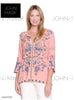 John Mark Coral Peasant Blouse