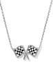 Checkered Flag Necklace- Silver