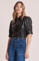 Alice Leather Shirt - Black