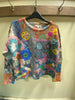 Knit Print Dolman Sweater w/ Felting Details