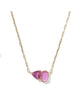 TATUM SHORT PENDANT NECKLACE - GOLD AZALEA PINK MIX