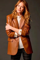 Faux Leather Blazer