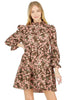 Brown Blooms Dress