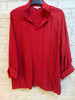 John Mark Split Neck Top- Spicy Red