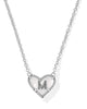 Heart Letter Pendant Silver MOP- M
