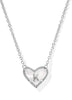 Heart Letter Pendant Silver MOP- K