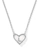 Heart Letter Pendant Silver MOP- L