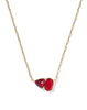 TATUM SHORT PENDANT NECKLACE - Gold Red Mix