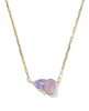 TATUM SHORT PENDANT NECKLACE - GOLD PURPLE MIX