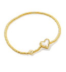 ARI HEART STRETCH BRACELET - GOLD IVORY MOP