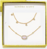 MINI ELISA AND AMELIA CHAIN NECKLACE GIFT SET - GOLD PINK OPALITE CRYSTAL