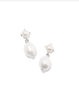 Eve Drop Earring- Silver White Pearl