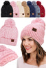 Diamond Cable Knitted Chenille Fleece Beanie