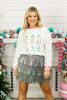 Glitter Nutcrackers Top with Sequin Sleeves