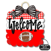 Red and White Football Scallop w / mini