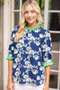 Ruffle Floral Embroidered Top