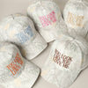 You Look Like You Love Me Embroidery Camo Cap- Beige