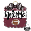 Maroon and White Football Scallop w / mini