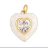 White Zircon Heart Charm For Charm Bar & Charm Necklace