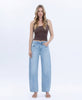 SUPER HIGH RISE LIGHT WASH CROP BARREL LEG JEANS