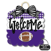 Purple and White Football Scallop w / mini