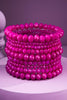 Glass Bead 9 Set Bracelet - Dragonfruit Spark