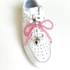 Shoelace Charm Pearl Hot Pink Bow