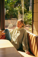 FRENCH CAFE MIXED STRIPE BATWING SHIRT