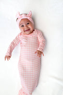 Pink Gingham (Spring/Easter) Knotted Infant Gown
