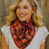 35X35"  Pink and Rust Roses Wild Rag / Scarf