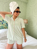 Green + Pink Stripe - Short Pajama Set