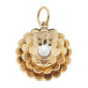 Layered Pearl Flower Charm in Shiny Gold