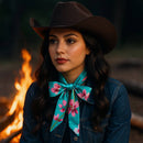 Turquoise and Pink Western Skinny Mini Wild Rag Scarf / Cowgirl Necktie