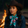 Turquoise and Pink Western Skinny Mini Wild Rag Scarf / Cowgirl Necktie