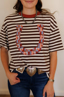 Quilted Horseshoe Stripe Tshirt