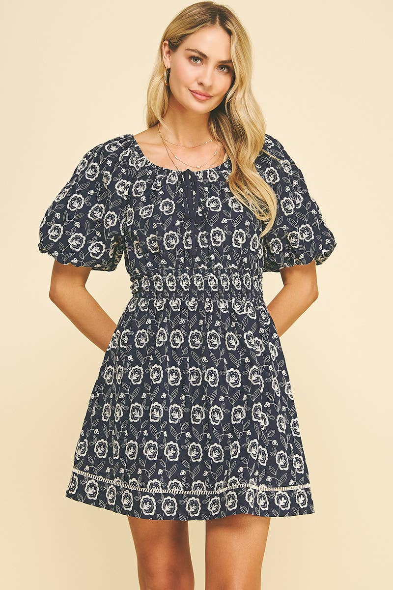 FLORAL EMBROIDERED DRESS
