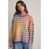 RAINBOW BUTTON-UP KNIT CARDIGAN