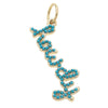 "Howdy" Turquoise-Studded Script Charm