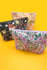 TRAVEL EMBROIDERY FLORAL COSMETIC MAKEUP POUCH