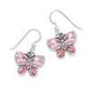 La Tulipe Butterfly Pink French Wire Earrings