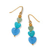 One Heart Multi Heart Bold French Wire Earrings