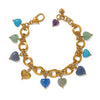 One Heart Multi Heart Bead Link Bracelet