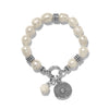 Token Pearl Charm Stretch Bracelet