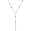 Pebble Turquoise And Pearl Convertible Y  Necklace